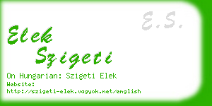 elek szigeti business card